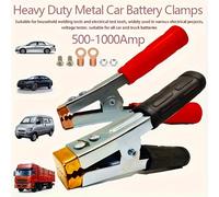 TEMU 2 piezas de abrazaderas de batería de metal pesadas sin carga, 500-1000Amp aisladas, material de metal, para automóviles y camiones