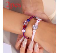 TEMU 2 Piezas de Accesorios para Mujeres Marvel: Pulseras Tejidas a de que en para - A través del , Moda Creativa, Pulseras de Gwen para , Regalos para , , , Navidad