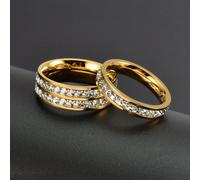 TEMU 2 Piezas de Anillos de Pareja de Acero Inoxidable con Diseño de Cielo Estrellado