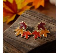 TEMU 2 piezas de aretes de esmalte para mujer con estilo de hoja de colorida, de hoja caída de otoño, vestimenta y accesorios elegantes, regalo de aniversario