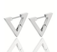TEMU 2 Piezas de Aros Triangulares de Acero Inoxidable, Joyería Pulida para Mujeres, Hombres y Niñas, Regalo