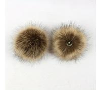 TEMU 2 piezas de bolas de pompon sintéticas | Con botón a presión para sombreros, zapatos, llaveros, bufandas, adornos para bolsos