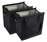 TEMU 2 piezas de bolsas de compras aisladas, bolsas de almacenamiento térmico portátiles, bolsas de transporte de refrigerador negras