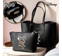 TEMU 2 piezas de bolso de de gran capacidad de Disney 2025 Minnie y , con y bolso de cosméticos, adecuado para el trabajo, y las compras, con gran , interior y bolso de mensajero de moda para el .