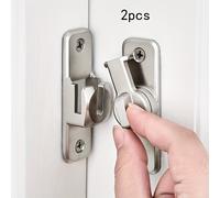 TEMU 2 piezas de Cerradura con Hebilla Plateada, Candado Antirrobo Deslizante, Pestillo para Puerta, Cerradura para Gabinete, Cerradura para Puertas de