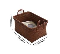 TEMU 2 piezas de Cestas Portátiles para Almacenamiento, Organizadores de Ropa y Lavandería de Mimbre con para Juguetes y Snacks, Cestos Estante