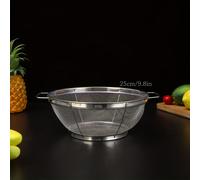 TEMU 2 piezas de colador de acero inoxidable con mango, malla reforzada para pasta, verduras, arroz, frutas, colador de metal, utensilios de cocina.