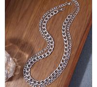 TEMU 2 Piezas de Collar de Acero Inoxidable Casual y de Moda para Mujer, Desvanece, Estilo Hip-Hop, Ideal para Uso Diario, Puede Usarse en Pareja o Apilado