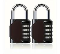 TEMU 2 Piezas de Combinación Reajustables con 4 Dígitos, Candado Combinado para de Herramientas, Casillero Escolar, Empleado, Maleta, Mochila