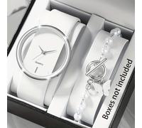 TEMU 2 piezas de conjunto de reloj de cuarzo para mujeres con esfera decorativa, pulsera de moda y conjunto de reloj de pulsera adecuado para regalos de y fiestas de vacaciones, ideal para damas y