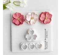 TEMU 2 Piezas de Cortadores de Arcilla de - Herramientas de Corte para Mini , Moldes Plásticos y Kit de Manualidades con Flores para Joyería /Boda/Graduación