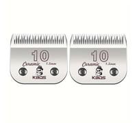 TEMU 2 piezas de Cuchillas de Cerámica Desmontables KBDS 10#, Compatibles con la Mayoría de Cortadoras , , Wahl KM Series A5, de Corte de 1/16" 1.5mm, KBDS