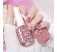 TEMU 2 Piezas de Esmalte de Uñas Rosa Secado Rápido, 0.34 oz Una, , Base , No Necesita Lámpara, Ideal para Manicura Diaria, Forma Líquida, Material Libre de Alcohol