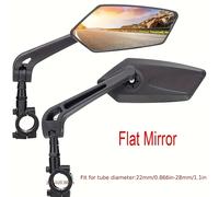 TEMU 2 piezas de Espejos Retrovisores para Bicicleta de Ángulo HD - Ajustables 360°, Reflectantes para Scooters y Bicicletas - Espejo Rectangular con Manillar Duradero ABS y Visión