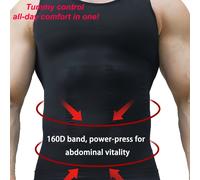 TEMU 2 Piezas de Faja Sin Costuras para Hombres, Moldeador Corporal, Entrenador de Cintura, Faja de Pecho, Adelgazante, Capa Base para Fitness y Ejercicio, Chaleco