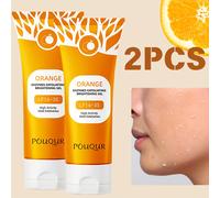 TEMU 2 piezas de gel exfoliante naranja, gel exfoliante limpiador profundo, gel exfoliante para el rostro y el cuerpo, para uso diario y fiestas de citas, para los tipos de piel beige.