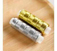 TEMU 2 piezas de Hilo Metálico Dorado y Plateado de Lujo - 200 Yardas, y , Adecuado para Costura DIY, Bordados y Artesanías de Patchwork