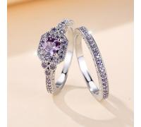 TEMU 2 Piezas de Juego de Anillos de para Mujer, Conjunto de Joyería , Anillo de Aniversario de Moda, Regalo, Anillo de , Adecuado para Mujeres