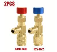 TEMU 2 piezas de kit de de válvula de seguridad de refrigerante AC, adaptadores de conectores R22 y , adaptador de refrigerante AC , válvula de seguridad de flúor de de 1/4 , para reparación y de AC