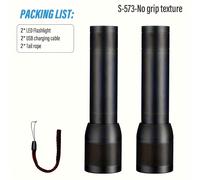 TEMU 2 Piezas de Linterna LED Portátil Recargable USB, Luz Telescópica con Zoom para Camping, Senderismo y Trabajo, Ideal para Exteriores