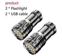 TEMU 2 piezas de linterna portátil para exteriores, 1000 , múltiples niveles de iluminación, batería incorporada de 1800mAh, recargable, y , magnética, ideal para camping, trabajo y