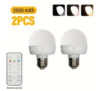 TEMU 2 piezas de luces LED inteligentes recargables, base E26/E27, con control remoto y /color ajustable, bombillas USB recargables para sala, dormitorio o lámparas de suelo