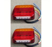 TEMU 2 Piezas de Luces Traseras LED Cuadradas con Reflector 12V, Cubierta Blanca/, , Lámparas Traseras para Remolque, Luces de Freno y Señalización para Camión, RV o Pickup (20 LEDs)