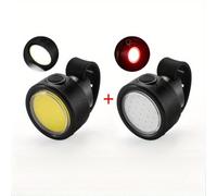 TEMU 2 Piezas de Luz LED Mini para Bicicleta, Lámpara Delantera y Trasera con Carga USB, Ajustable, Iluminación Portátil