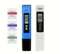 TEMU 2 piezas de medidor digital PH TDS, pantalla LCD 0-14 pH, 0-9999ppmTDS&EC, bolígrafo para detección de calidad y pureza del agua PPM