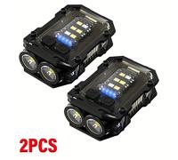 TEMU 2 Piezas de Mini Linterna Portátil Recargable, Luz LED Super con Clip para Gorra, Multifuncional y Base Magnética, Ideal para Navidad