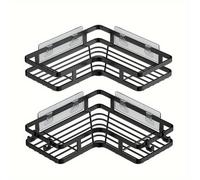 TEMU 2 Piezas de Organizador de Esquina para Ducha con 4 Ganchos, Estante Adhesivo Sin Taladro, Organizador de Baño para Accesorios de Ducha, Almacenamiento Resistente a la Oxidación