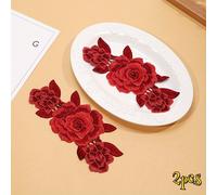 TEMU 2 Piezas de Parches Bordados - Flores Tricolor - Tallas Grandes, Calidad y Colores Vibrantes para Ropa