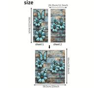 TEMU 2 Piezas de Pegatinas para Lavavajillas 66cm x 58.5cm, Diseño Retro con de Madera y Flores , Adhesivos Decorativos Removibles Impermeables de PVC para Cocina