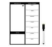 TEMU 2 Piezas de Pizarra Magnética Reutilizable para Nevera - Tabla de Compras con Marcador Borrable, 1 y 1 Bolígrafo Borrable (Esenciales de Organización en la Cocina)