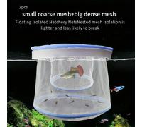 TEMU 2 Piezas de Red de Cría de Peces Guppy con Flotante Abatible - Cámara de Aislamiento de Nylon para Acuario, de Incubación para Reproducción de Guppy, Fácil Montaje y para Cría de Peces (2 Piezas)