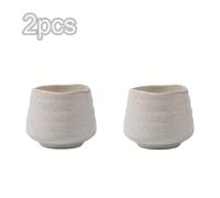 TEMU 2 Piezas de Tazas de Cerámica 160ml/5.4oz, Porcelana Blanca Manchada, Tazas Japonesas para Café, Té, Chocolate Caliente, Leche y Fu Chino sin Asa, Regalo para Amantes del Té