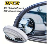TEMU 2 piezas Espejos de Ángulo Rotación Ajustable 360° Redondos para Punto Auxiliares del Retrovisor, Accesorios para Coche