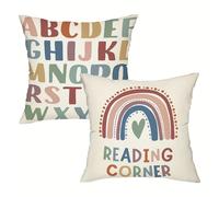 TEMU 2 piezas, Fundas de cojín de arrojo Bohemio, de cojín decorativa con ABC para el de lectura, 18 pulgadas * 18 pulgadas, decoración para el hogar, adecuada para sofá, y dormitorio, sin de cojín
