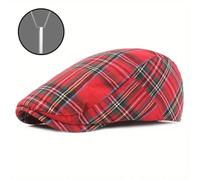 TEMU 2 piezas Gorra de vendedor de , boina , gorra Ivy a rayas y de cuadros para hombre, sombrero Gatsby ajustable para caza y conducción