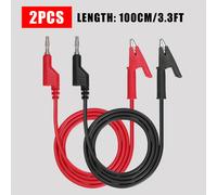 TEMU 2 piezas JYFT 4mm enchufe de a clip de cables de prueba, 1m/3.3 pies cable de cobre de silicona flexible con aislamiento y negro, voltaje de 36V, para pruebas eléctricas e inspección