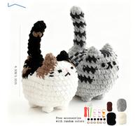TEMU 2 Piezas Kit de Amigurumi | Kit Completo para Principiantes con Hilo, Ganchillo e Instrucciones | Llavero Gato de DIY, Idea Única de Regalo de Navidad, Adorno para Bolso