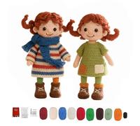 TEMU 2 Piezas Kit de Crochet a DIY, Hilo Multicolor, Ganchillos, Accesorios, etc. Adorables Personajes con Diferentes Atuendos, para Entusiastas de Manualidades. Ideal para Decoración o como Regalo