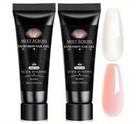 TEMU 2 Piezas Kit de Gel para Uñas Nude Rosa, 20ml/Botella, Removible por Inmersión/LED para Manicura DIY, Fácil de Aplicar, Suministros de Uñas de Larga Duración, Gel de Extensión