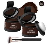 TEMU 2 Piezas Kit de Polvo para de Línea de Cabello con Brocha, Antimanchas, Oculta Instantáneamente la Línea de Cabello y , Relleno de Polvo Impermeable para un Natural