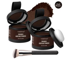 TEMU 2 Piezas Kit de Polvo para de Línea de Cabello con Brocha, Antimanchas, Oculta Instantáneamente la Línea de Cabello y , Relleno de Polvo Impermeable para un Natural
