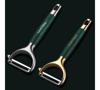 TEMU 2 Piezas KLO·CL Pelador y Cortador Manual de Acero Inoxidable de Resistencia - Para Pelar y Cortar Patatas, Verduras y Frutas sin , Ideal para Cocinas, Cocineros y Chefs Profesionales