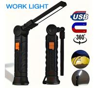 TEMU 2 Piezas Lámpara de Escritorio LED , COB Plegable con Base Magnética y Gancho Recargable para Lectura, Trabajo o Emergencias, 4 de Luz