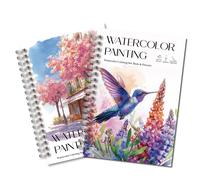 TEMU 2 Piezas, Libro de Acuarelas de y Aves, Libro para Colorear para Adultos, Libro Contiene 12 Ilustraciones , Cuaderno de Práctica de Acuarela para Amantes , Regalo Ideal para Navidad, Día de la y