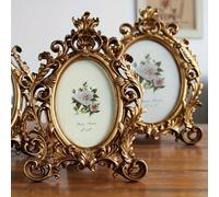 TEMU 2 piezas - Marcos de fotos vintage de resina de 6 pulgadas, Marcos vintage de resina estilo europeo, Marcos de fotos decorativos , Regalos para de San Valentín, Año , Pascua y Día de la