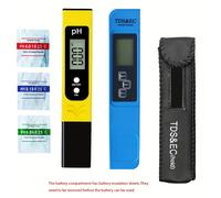 TEMU 2 Piezas Medidor TDS Digital, Probador de Agua 0.0-14.0 PH, Medidor LCD Purity -9990ppm TDS y EC para Filtros de Acuario